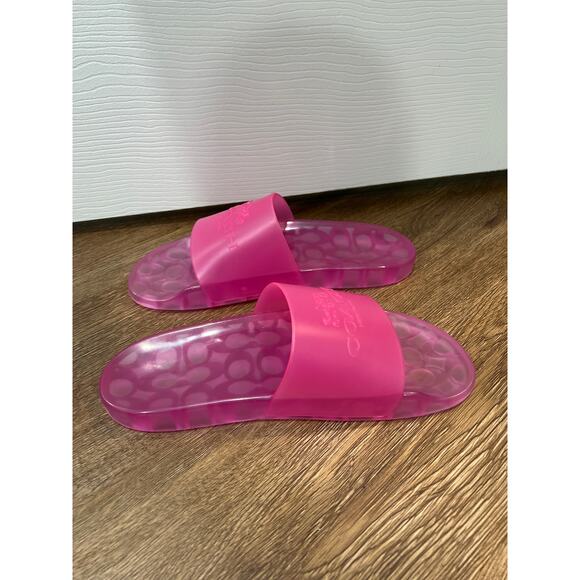 Hot Pink Jelly Coach Ulyssa Pool Slides US 10B, EUR 40.5 - Picture 5 of 7